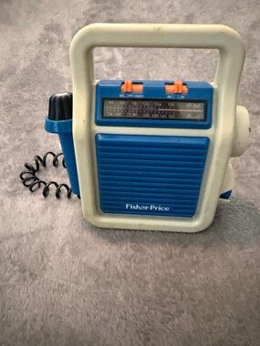 Vintage Fisher Price 1984 AM/FM Radio Microphone Sing-A-Long 3805 Tested Works